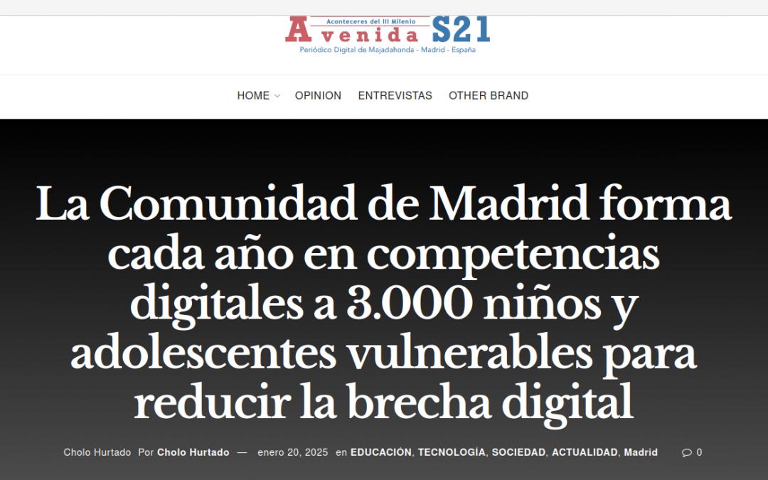 El Periódico Avenida nos menciona por nuestra iniciativa de competencias digitales en jóvenes vulnerables